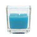 Zest Candle Turquoise Square Glass Votive Candles, 12PK CVZ-038